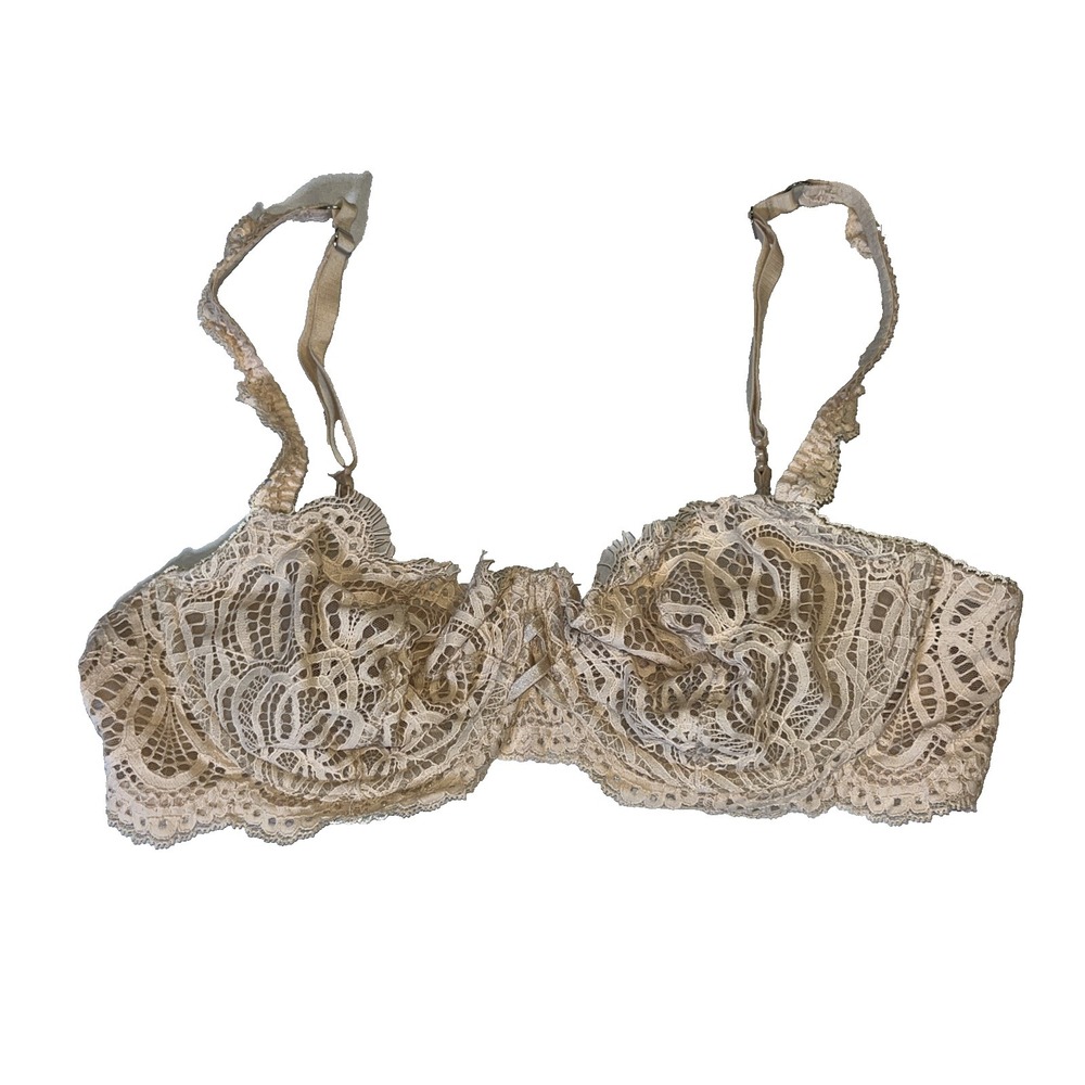 Victoria's Secret Dream Angels Push Up Without Padding Bra 38C Lace Cream Ivory